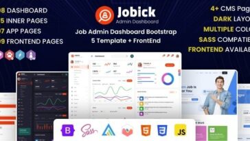 Jobick Job Admin Dashboard Bootstrap 5 Template + FrontEnd Nulled Free Download