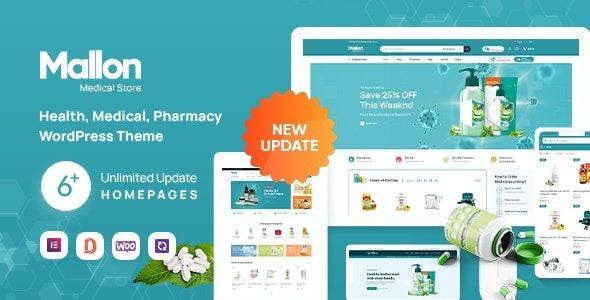 Mallon Medical Store Elementor WooCommerce WordPress Theme Nulled Free Download