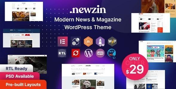 Newzin WordPress Newspaper & Magazine Theme Nulled Free Download