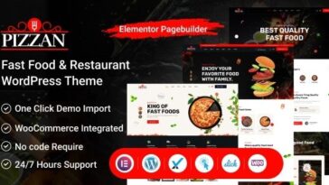 Pizzan Fast Food and Restaurant WordPress Theme Nulled Free Download