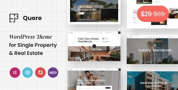 Quere Nulled Real Estate & Apartments WordPress Theme [NFIX] Free Download