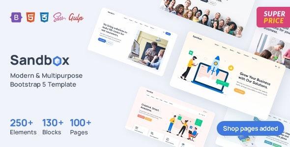 Sandbox Modern & Multipurpose Bootstrap 5 Template Nulled Free Download