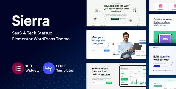 Sierra SaaS & Tech Startup Elementor WordPress Theme Nulled Free Download