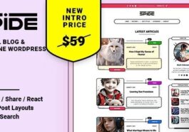 Spide Blog & Magazine WordPress Theme Nulled Free Download