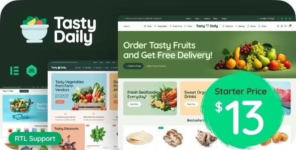 Tasty Daily Grocery Store & Food WooCommerce Theme Nulled Free Download