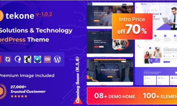 Tekone IT Solutions & Technology WordPress Theme Nulled Free Download