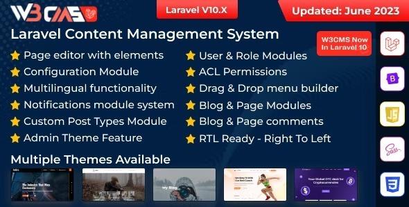 W3CMS-Laravel Content Management System Nulled Free Download