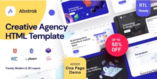 Abstrak Creative Agency Template Nulled Free Download