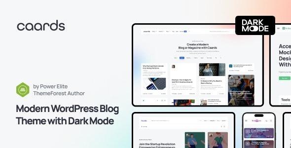 Caards Modern Blog & Magazine WordPress Theme with Dark Mode Nulled Free Download