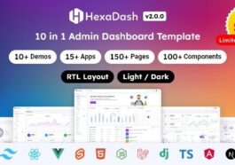 HexaDash Tailwind CSS, React, Svelte, Vue, Laravel, Nodejs, Django & HTML Admin Dashboard Template Nulled Free Download