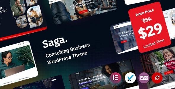 Saga Business Consulting WordPress Theme Nulled Free Download