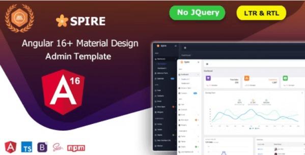 Spire Angular 16+ Material Design Admin Dashboard Template Nulled Free Download