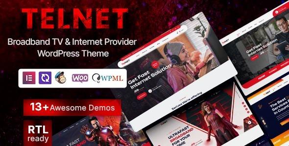 Telnet Broadband TV & Internet Provider WordPress Theme Nulled Free Download