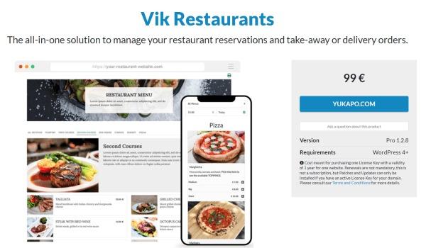 Vik Restaurants Pro for WordPress Nulled Free Download