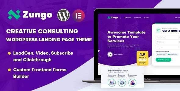 Zungo Creative Consulting Business WordPress Landing Page Theme Nulled Free Download