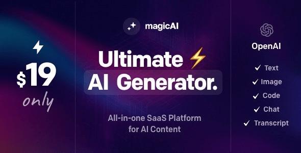 MagicAI OpenAI Content, Text, Image, Chat, Code Generator as SaaS Nulled Free Download