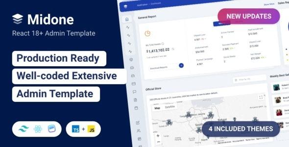 Midone React Admin Dashboard Template + HTML Nulled Free Download