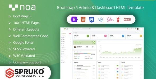 NOA Bootstrap Admin Dashboard HTML Template Nulled Free Download