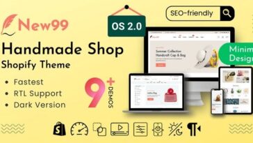 New99 Handmade Shop Shopify Theme OS 2.0, Dark Demo, RTL Support Nulled Free Download