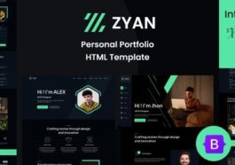 Zyan Personal Portfolio HTML Template Nulled Free Download