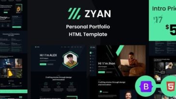 Zyan Personal Portfolio HTML Template Nulled Free Download