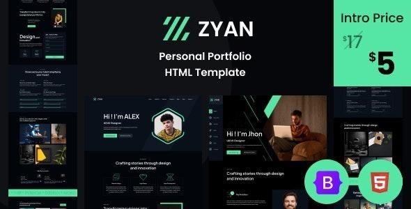 Zyan Personal Portfolio HTML Template Nulled Free Download