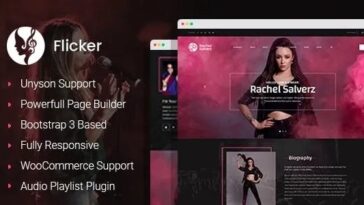 Flicker Musician WordPress Elementor Theme Nulled Free Download