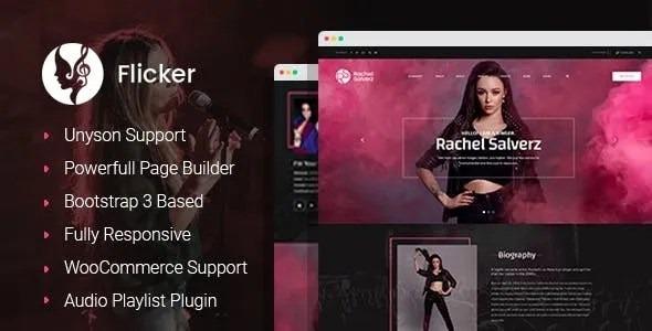 Flicker Musician WordPress Elementor Theme Nulled Free Download