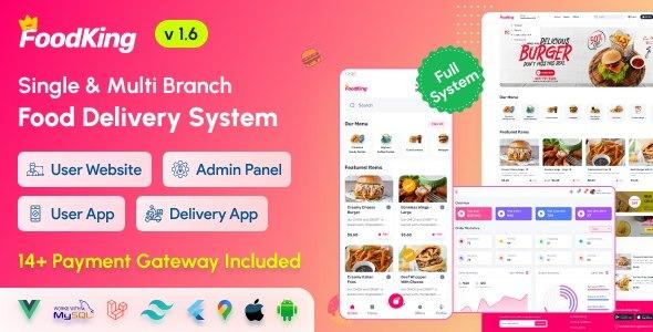 FoodKing Restaurant Food Delivery System with Admin Panel & Delivery Man App Restaurant POS Nulled Free Download