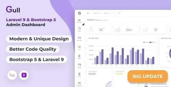 Gull Bootstrap & Laravel Admin Dashboard Template Nulled Free Download