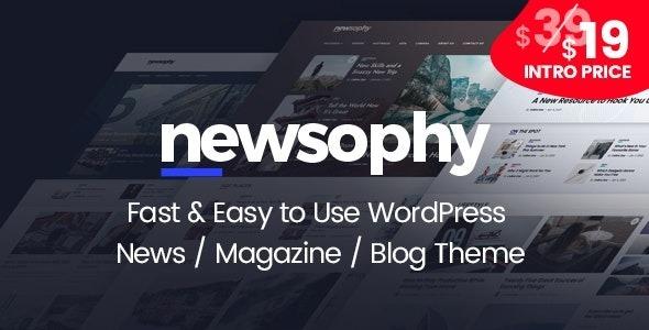 Newsophy Fast and Easy to Use WordPress News and Blog Theme Nulled Free Download