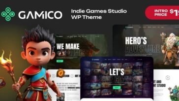 Qamico Indie Games Studio WordPress Theme Nulled Free Download