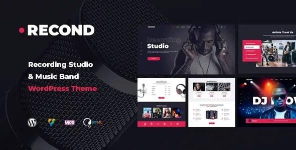 Recond Recording Studio & Music Band WordPress Theme Nulled Free Download