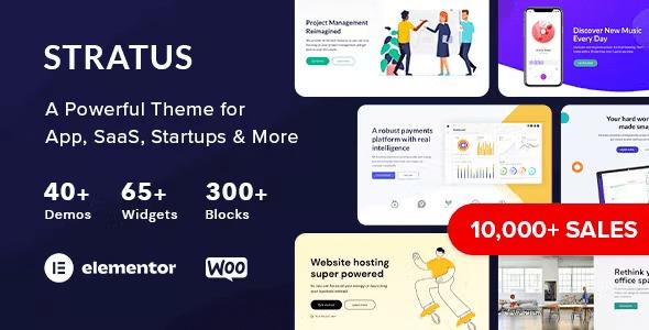 Stratus App, SaaS & Software Startup Tech Theme Nulled Free Download