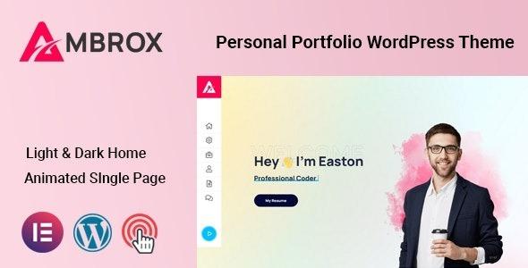 Ambrox Personal Portfolio WordPress Theme Nulled Free Download