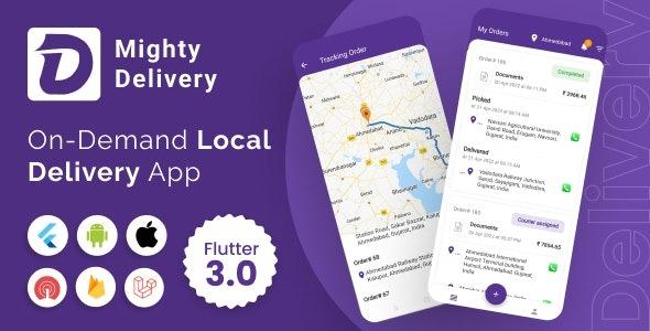 MightyDelivery On Demand Local Delivery System Flutter App Courier Company Courier App Nulled Free Download