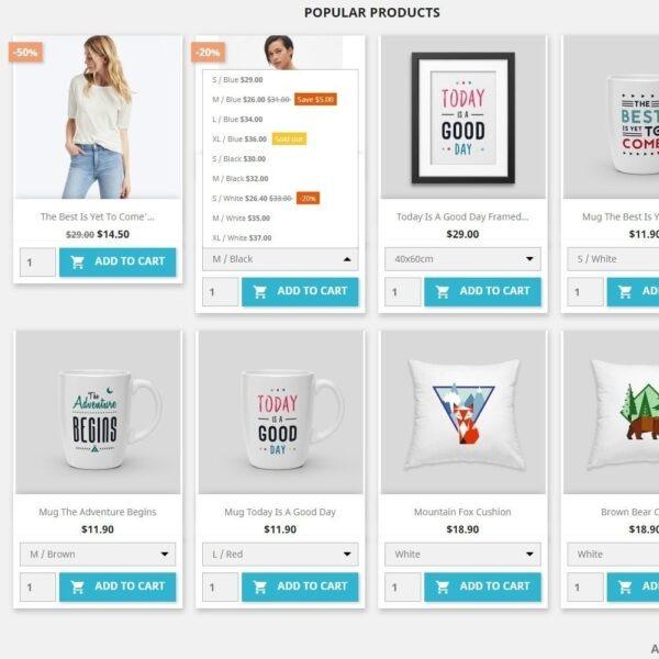 Show Attribute combinations in products list PrestaShop Module Nulled Free Download