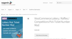 WooCommerce Lottery Raffles Competitions Pick Ticket Number Mod Nulled Free Download