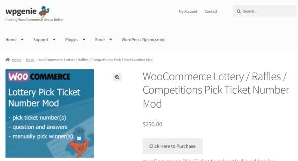 WooCommerce Lottery Raffles Competitions Pick Ticket Number Mod Nulled Free Download