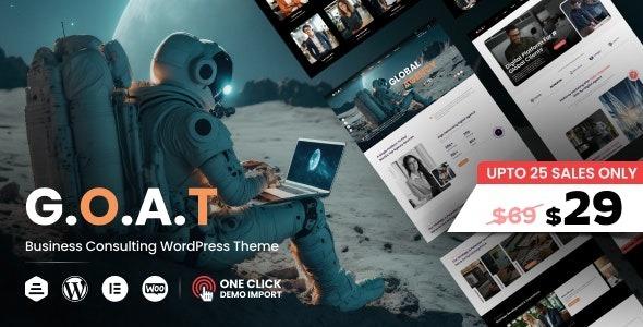 G.O.A.T Business Agency WordPress Theme Nulled Free Download