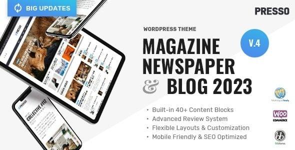 PRESSO Modern Magazine Newspaper Viral Theme Nulled Free Download