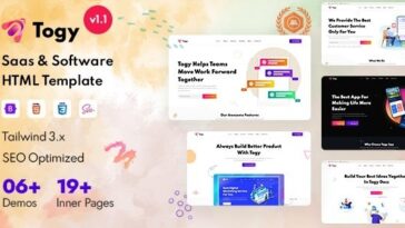Togy Tailwind Technology Business Startup Template Nulled Free Download