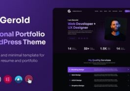 Gerold Personal Portfolio WordPress Theme Nulled Free Download