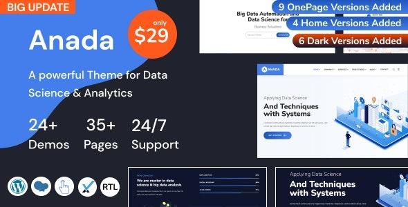 Anada Data Science & Analytics Saas WordPress Theme Nulled Free Download