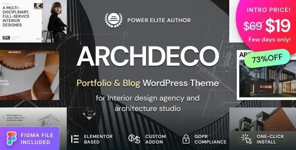 Archdeco Architecture & Interior Design Agency Portfolio WordPress Theme Nulled Free Download