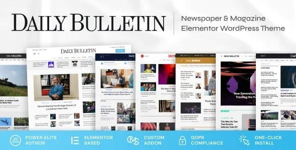 Daily Bulletin Magazine & Newspaper WordPress Theme Nulled Free Download