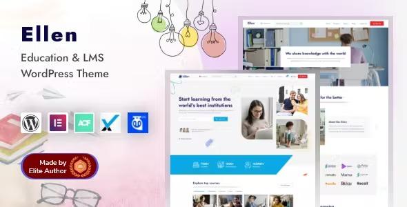 Ellen LMS Education & Online Courses Coaching WordPress Theme Nulled Free Download