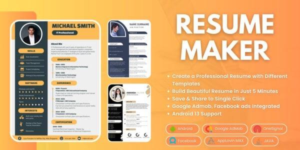 Resume Maker CV Builder with Admob FB Integration Nulled Free Download