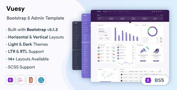 Vuesy Admin & Dashboard Template Nulled Free Download