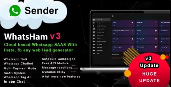 WhatsHam Cloud based WhatsApp SASS System with Lead Generator Nulled Free Download